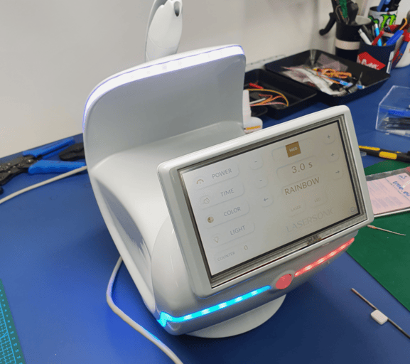 Professional beauty device application in clinic